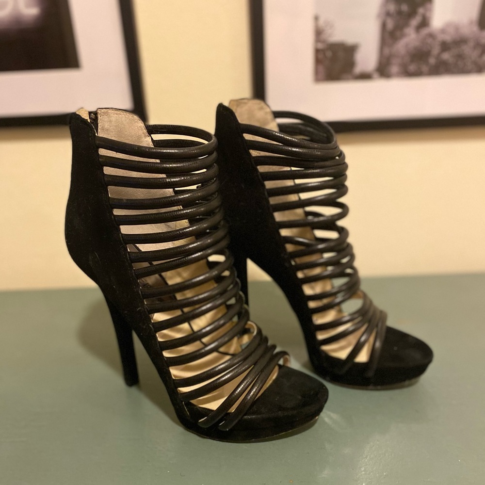 Black dressy platform heels.